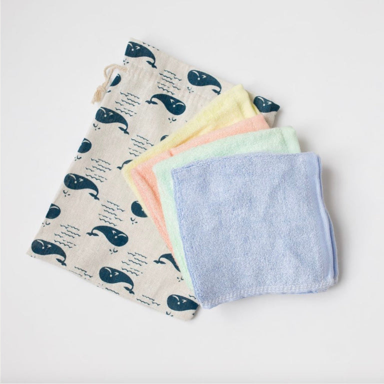 Boofa Bamboo Washcloths with packaging