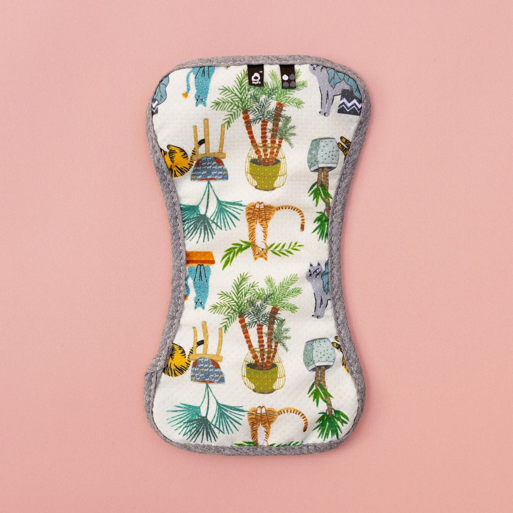 Image for HyPs WoW Reusable Pad - size Liner, design Ferns & Felines Light Green