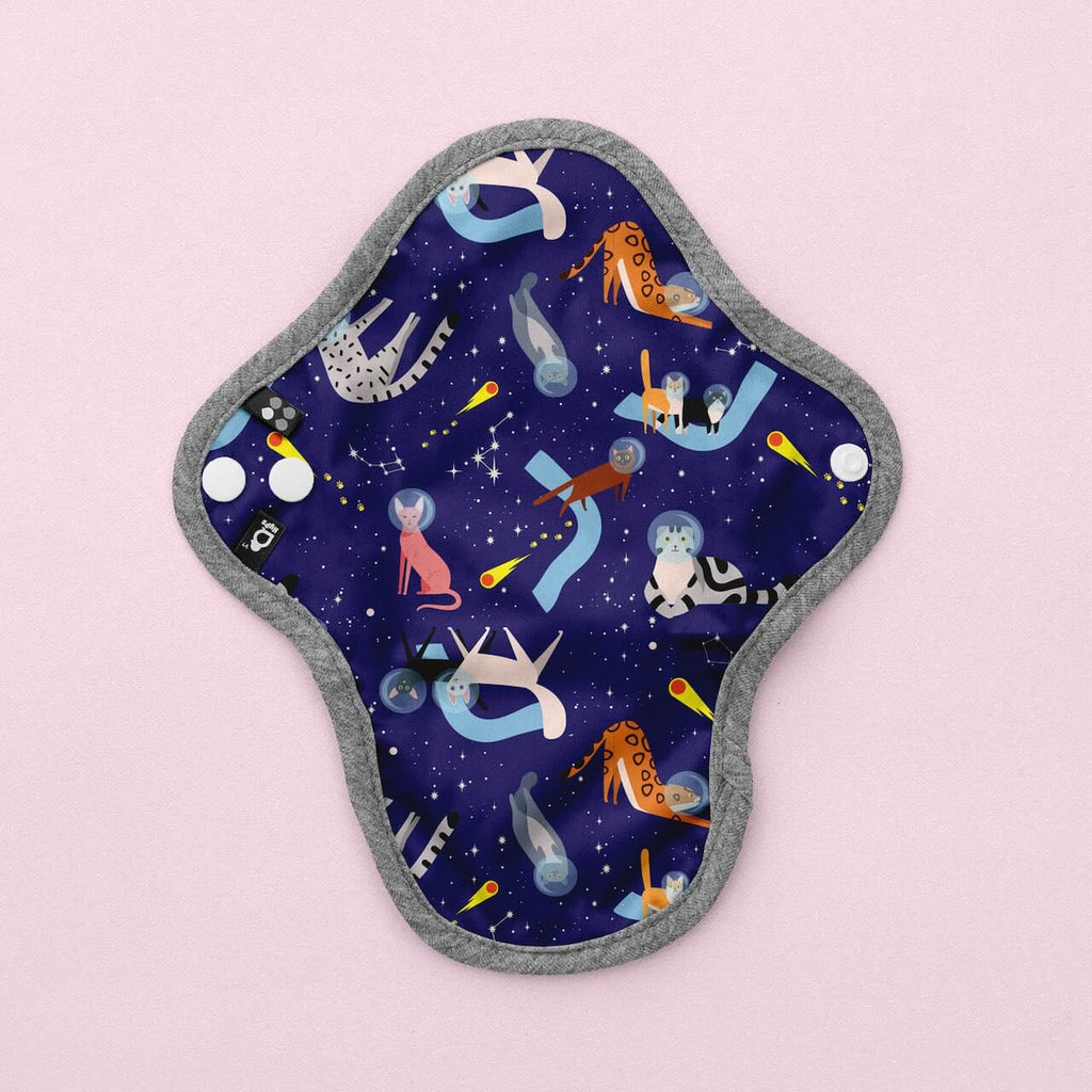 Image for HyPs Original Reusable Pad - size Liner, design Space Cats