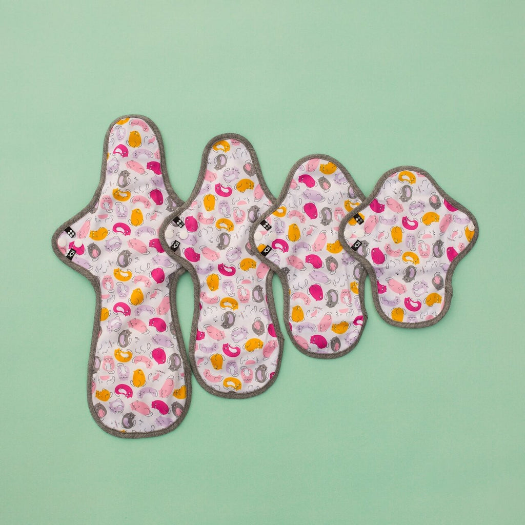 Image for HyPs Original Reusable Pad - size Regular, design Jelly Kitties Pink