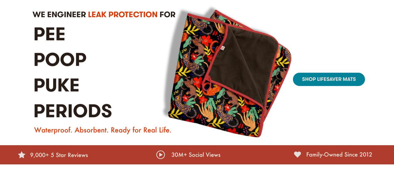 Lifesaver Waterproof Absorbent Mat Banner Leak Protection  