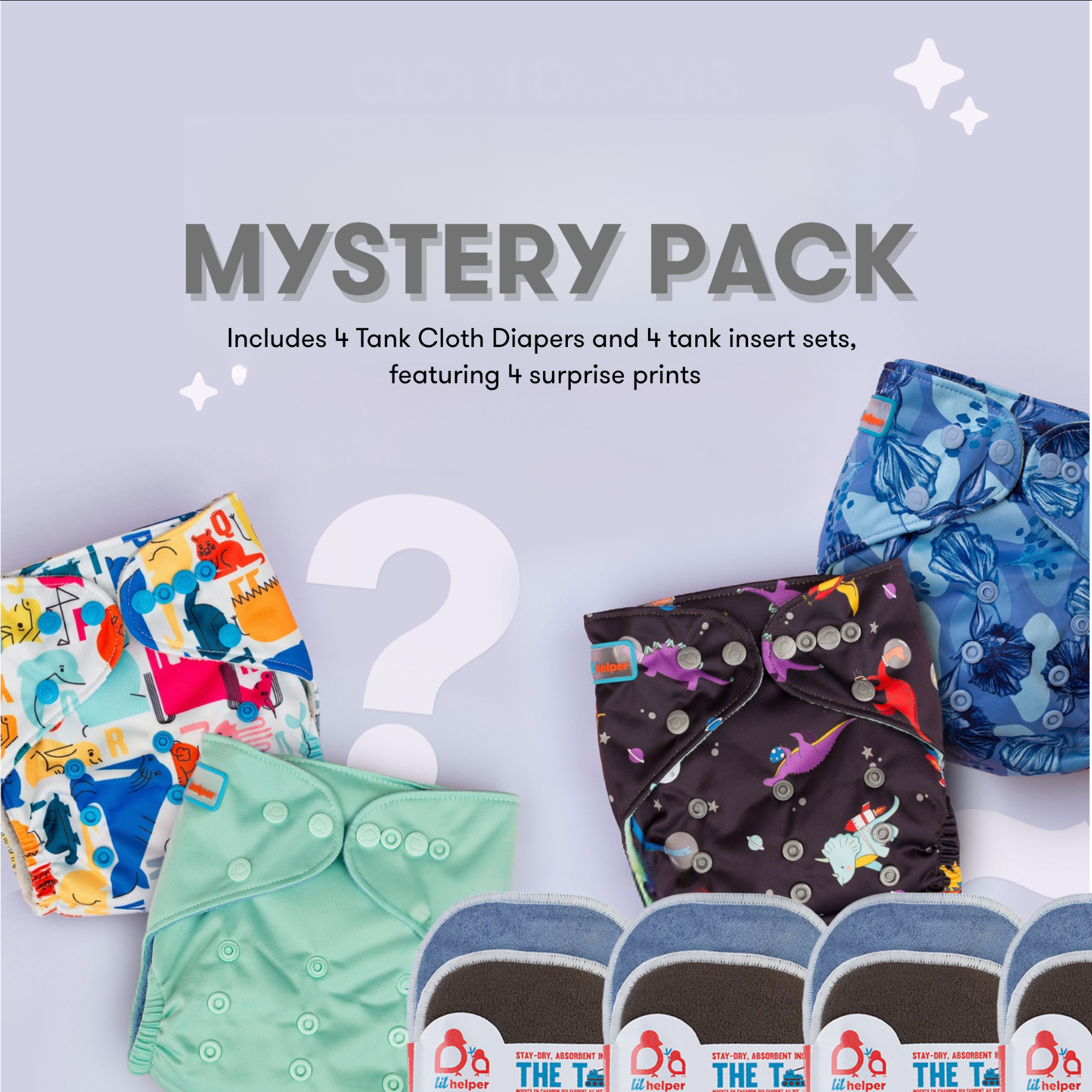 Mystery 4 Pack Cloth Diapers