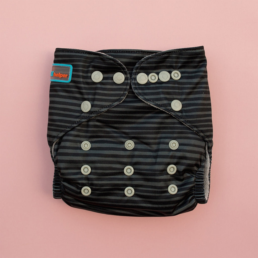 Image for Tank Cloth Diaper - design Black Lines