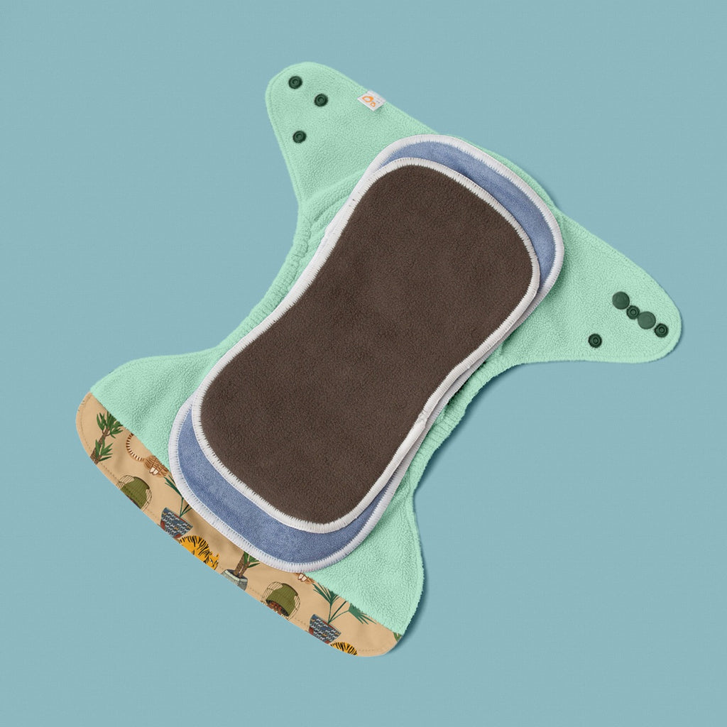 Image for Tank Cloth Diaper - design Ferns & Felines Brown