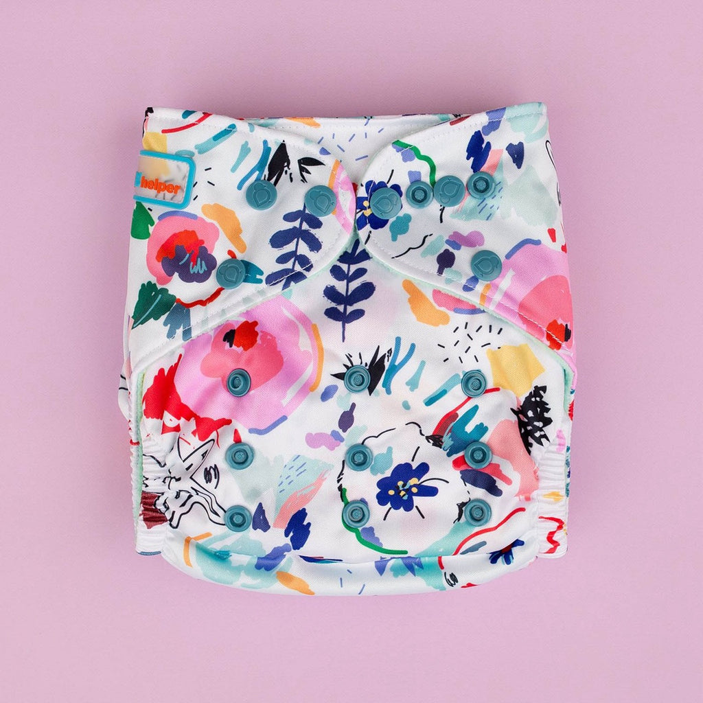 Image for Tank Cloth Diaper - design Florals White