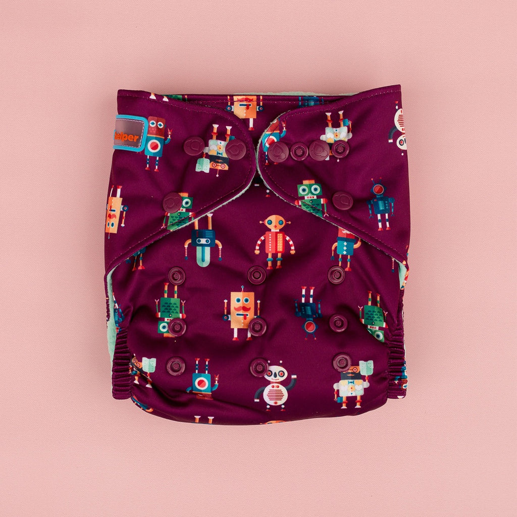 Image for Tank Cloth Diaper - design Mobots