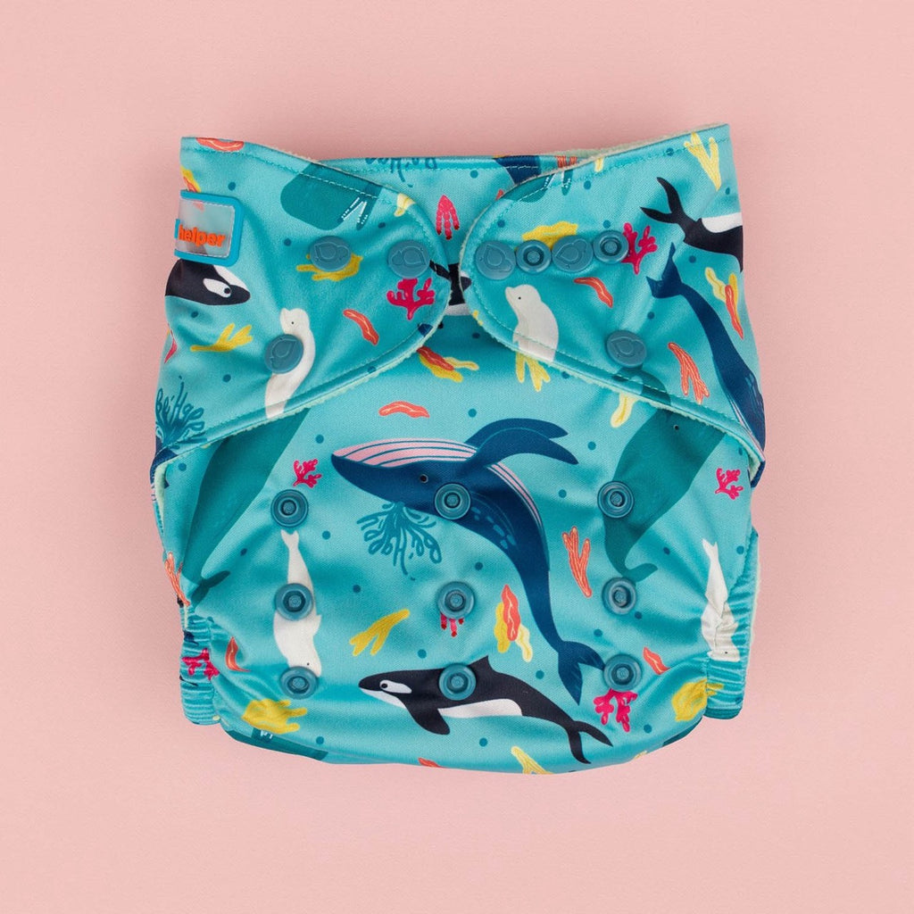 Image for Tank Cloth Diaper - design New Whales